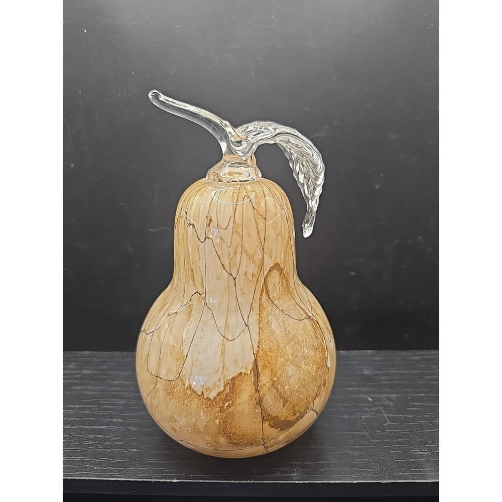 Handmade‎ Polish Art Glass ZORZA Large Pear 6.5" Paperweight - Picture 3 of 4